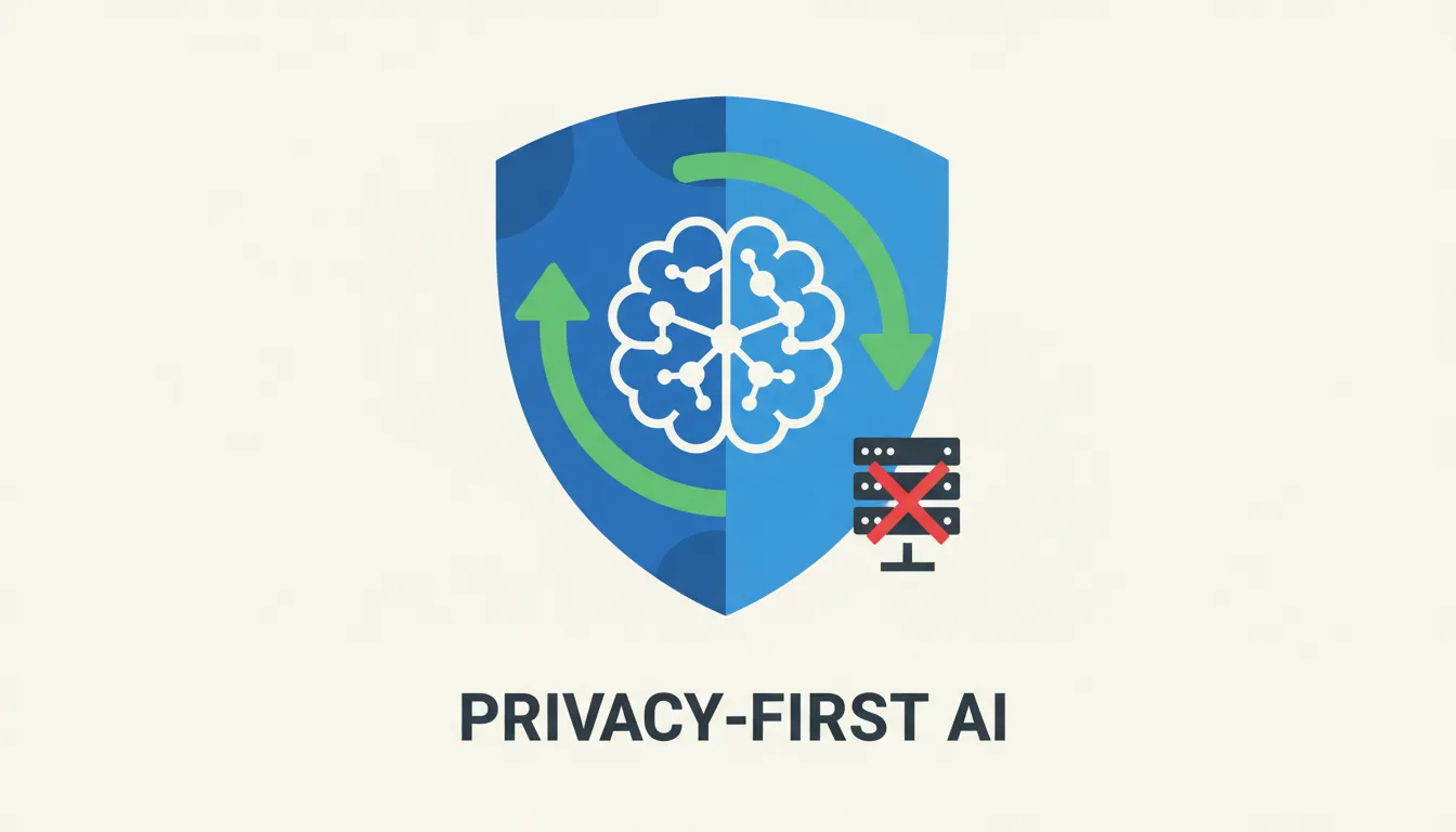 Inline supporting visual for article about privacy-focused AI alternatives. Minimal vector illustrat
